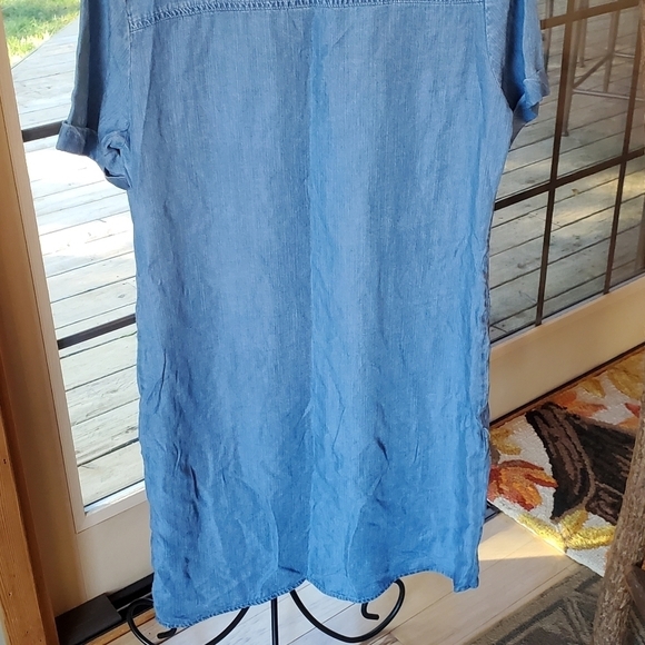 NorthStyle Blue Jean Short Sleeve Midi Sz M Dress with Pockets - Picture 3 of 8